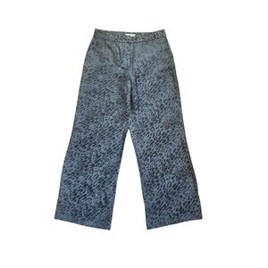 Equipment Femme Wide Leg Black Gray Leopard Print Silk Blend Arwen Pants Size 6
